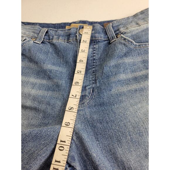 Nine West Jeans Blue Denim Vintage Boho Cuffed High Rise Cropped Women's Size 14 - Picture 5 of 12